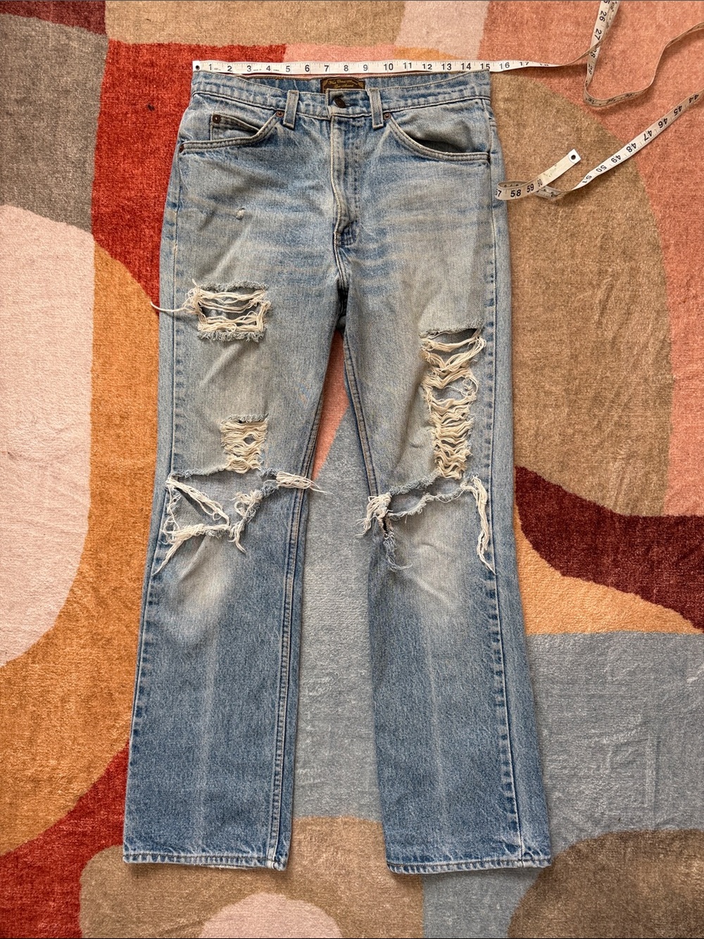 Levi's Distressed Light Blue Straight-Leg Jeans